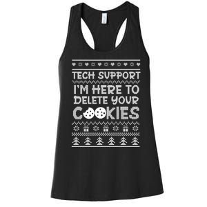 Tech Support IM Here To Delete Your Cookies Christmas Xmas Women's Racerback Tank