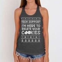 Tech Support IM Here To Delete Your Cookies Christmas Xmas Women's Knotted Racerback Tank