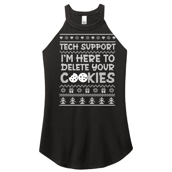 Tech Support IM Here To Delete Your Cookies Christmas Xmas Women's Perfect Tri Rocker Tank