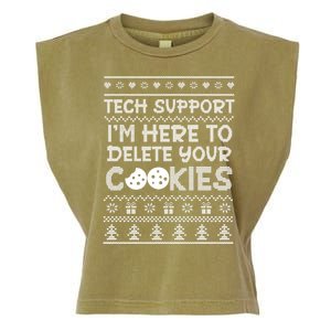 Tech Support IM Here To Delete Your Cookies Christmas Xmas Garment-Dyed Women's Muscle Tee