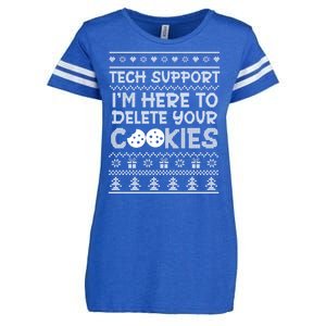 Tech Support IM Here To Delete Your Cookies Christmas Xmas Enza Ladies Jersey Football T-Shirt