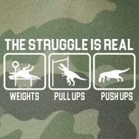 The Struggle Is Real Funny TRex Legacy Tie Dye Trucker Hat