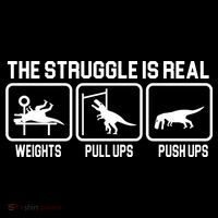 The Struggle Is Real Funny TRex Flexfit Unipanel Trucker Cap