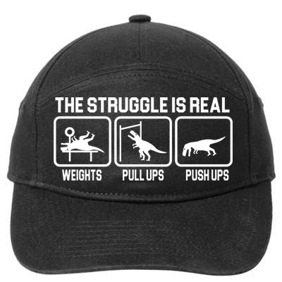 The Struggle Is Real Funny TRex 7-Panel Snapback Hat