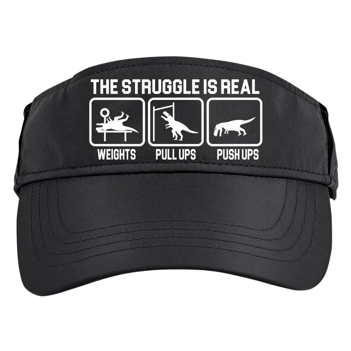 The Struggle Is Real Funny TRex Adult Drive Performance Visor