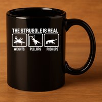 The Struggle Is Real Funny TRex 11oz C Handle Ceramic Mug