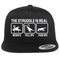 The Struggle Is Real Funny TRex Flatbill Hat