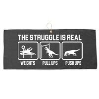 The Struggle Is Real Funny TRex Large Microfiber Waffle Golf Towel