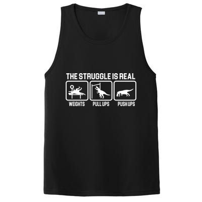 The Struggle Is Real Funny TRex PosiCharge Competitor Tank