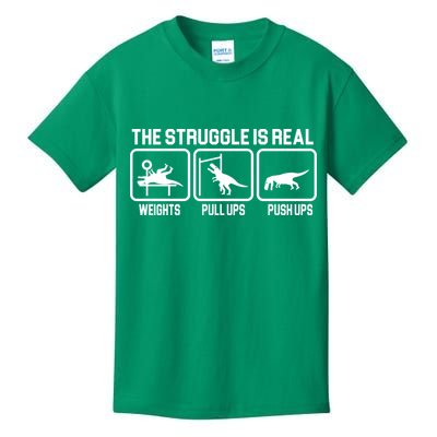 The Struggle Is Real Funny TRex Kids T-Shirt