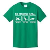 The Struggle Is Real Funny TRex Kids T-Shirt