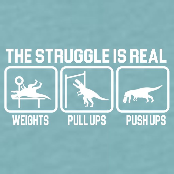 The Struggle Is Real Funny TRex Sueded Cloud Jersey T-Shirt
