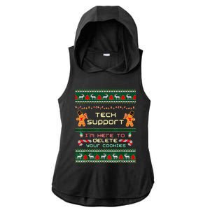 Tech Support IM Here To Delete Your Cookies Christmas Ladies PosiCharge Tri-Blend Wicking Draft Hoodie Tank