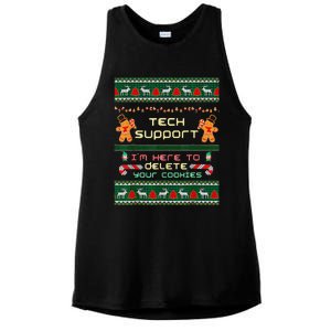 Tech Support IM Here To Delete Your Cookies Christmas Ladies PosiCharge Tri-Blend Wicking Tank