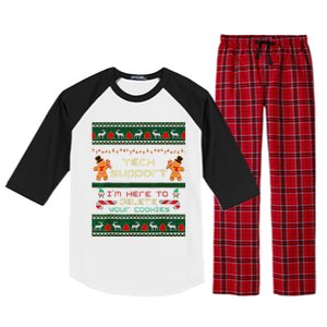 Tech Support IM Here To Delete Your Cookies Christmas Raglan Sleeve Pajama Set