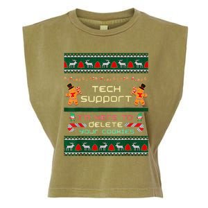 Tech Support IM Here To Delete Your Cookies Christmas Garment-Dyed Women's Muscle Tee