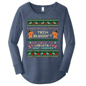 Tech Support IM Here To Delete Your Cookies Christmas Women's Perfect Tri Tunic Long Sleeve Shirt