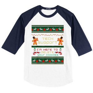 Tech Support IM Here To Delete Your Cookies Christmas Baseball Sleeve Shirt