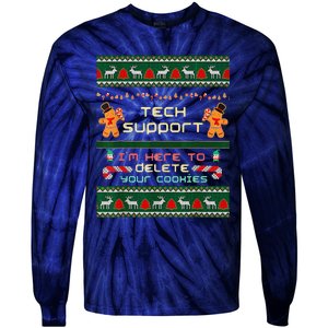 Tech Support IM Here To Delete Your Cookies Christmas Tie-Dye Long Sleeve Shirt