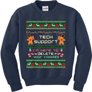 Tech Support IM Here To Delete Your Cookies Christmas Kids Sweatshirt