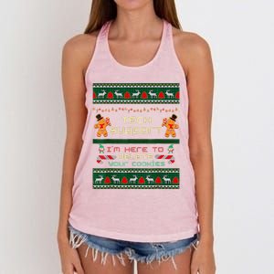 Tech Support IM Here To Delete Your Cookies Christmas Women's Knotted Racerback Tank