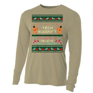 Tech Support IM Here To Delete Your Cookies Christmas Cooling Performance Long Sleeve Crew