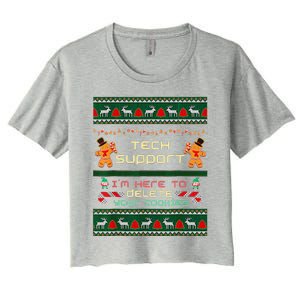 Tech Support IM Here To Delete Your Cookies Christmas Women's Crop Top Tee