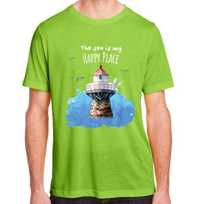 The Sea Is My Happy Place I Beach Lighthouses Coast Summer Gift Adult ChromaSoft Performance T-Shirt