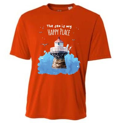 The Sea Is My Happy Place I Beach Lighthouses Coast Summer Gift Cooling Performance Crew T-Shirt