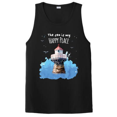 The Sea Is My Happy Place I Beach Lighthouses Coast Summer Gift PosiCharge Competitor Tank