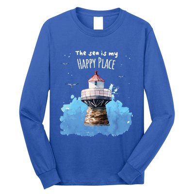 The Sea Is My Happy Place I Beach Lighthouses Coast Summer Gift Long Sleeve Shirt