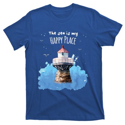 The Sea Is My Happy Place I Beach Lighthouses Coast Summer Gift T-Shirt