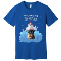 The Sea Is My Happy Place I Beach Lighthouses Coast Summer Gift Premium T-Shirt