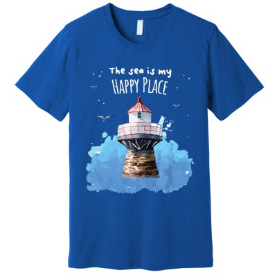 The Sea Is My Happy Place I Beach Lighthouses Coast Summer Gift Premium T-Shirt