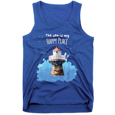 The Sea Is My Happy Place I Beach Lighthouses Coast Summer Gift Tank Top