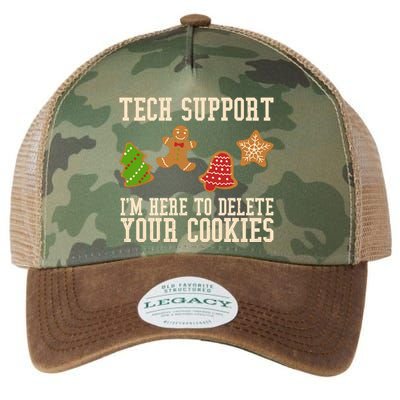 Tech Support Im Here To Delete Your Cookies Funny Christmas Holiday Legacy Tie Dye Trucker Hat