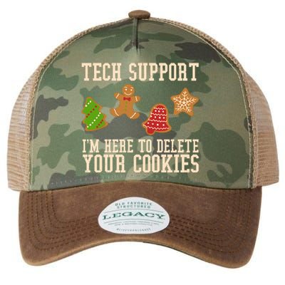 Tech Support Im Here To Delete Your Cookies Funny Christmas Holiday Legacy Tie Dye Trucker Hat