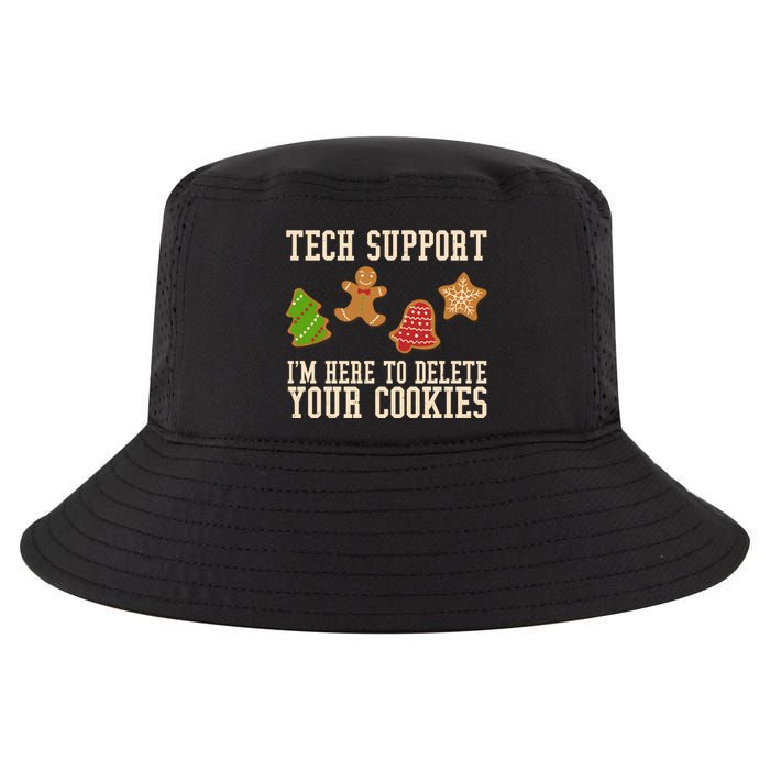 Tech Support Im Here To Delete Your Cookies Funny Christmas Holiday Cool Comfort Performance Bucket Hat