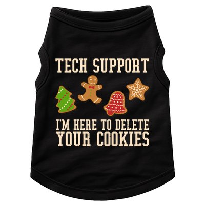 Tech Support Im Here To Delete Your Cookies Funny Christmas Holiday Doggie Tank