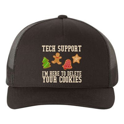 Tech Support Im Here To Delete Your Cookies Funny Christmas Holiday Yupoong Adult 5-Panel Trucker Hat