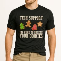Tech Support Im Here To Delete Your Cookies Funny Christmas Holiday Cooling Performance Crew T-Shirt