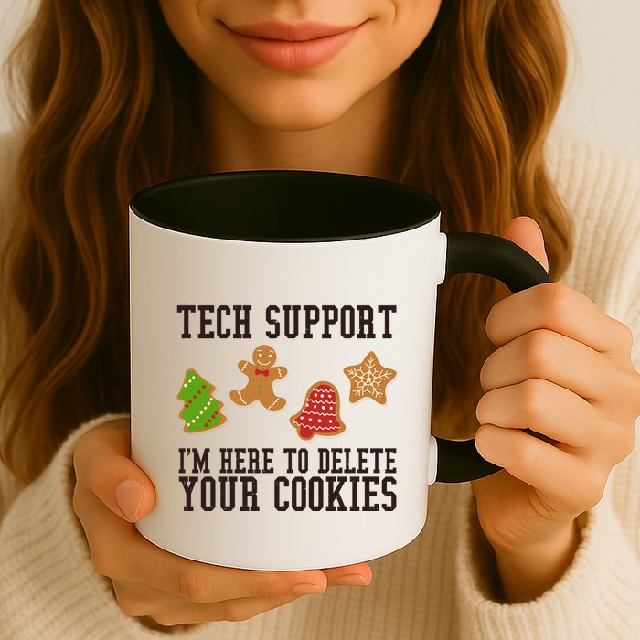 Tech Support Im Here To Delete Your Cookies Funny Christmas Holiday Mug