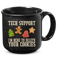 Tech Support Im Here To Delete Your Cookies Funny Christmas Holiday 15oz Campfire Ceramic Mug