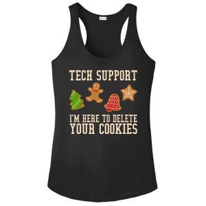 Tech Support Im Here To Delete Your Cookies Funny Christmas Holiday Ladies PosiCharge Competitor Racerback Tank