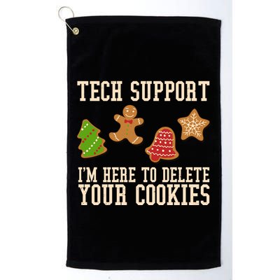Tech Support Im Here To Delete Your Cookies Funny Christmas Holiday Golf Towel
