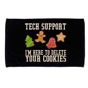 Tech Support Im Here To Delete Your Cookies Funny Christmas Holiday Microfiber Hand Towel