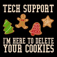 Tech Support Im Here To Delete Your Cookies Funny Christmas Holiday Cropped Pullover Crew