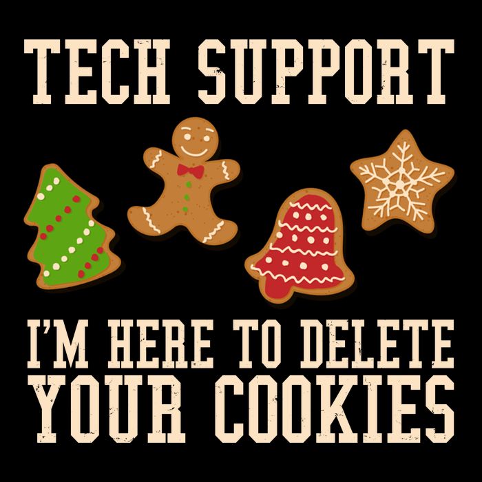 Tech Support Im Here To Delete Your Cookies Funny Christmas Holiday Cropped Pullover Crew