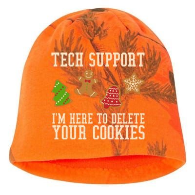 Tech Support Im Here To Delete Your Cookies Funny Christmas Holiday Kati - Camo Knit Beanie