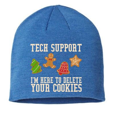 Tech Support Im Here To Delete Your Cookies Funny Christmas Holiday Sustainable Beanie